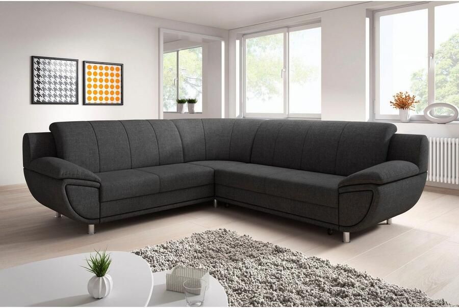 TRENDMANUFAKTUR Hoekbank Rondo II tijdloos & elegant comfortabele armleuningen L-vorm