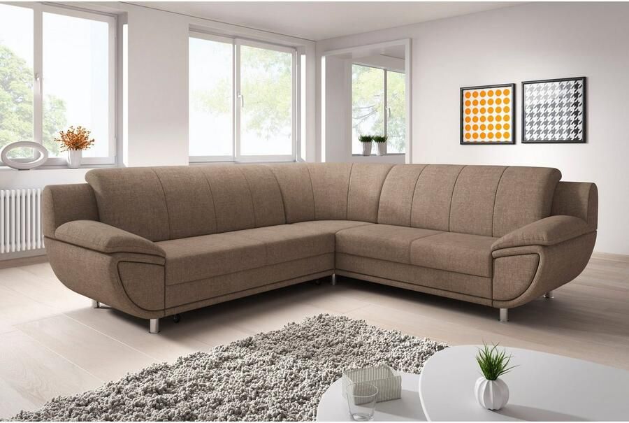 TRENDMANUFAKTUR Hoekbank Rondo II tijdloos & elegant comfortabele armleuningen L-vorm