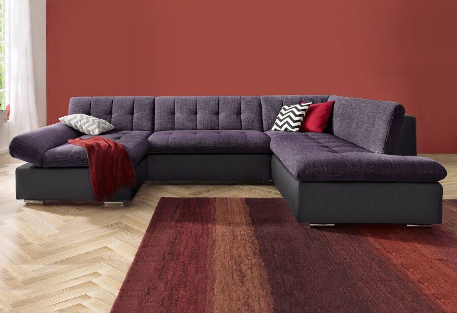 TRENDMANUFAKTUR Zithoek Reggae modern en comfortabel actuele materiaalcombinatie U-vorm
