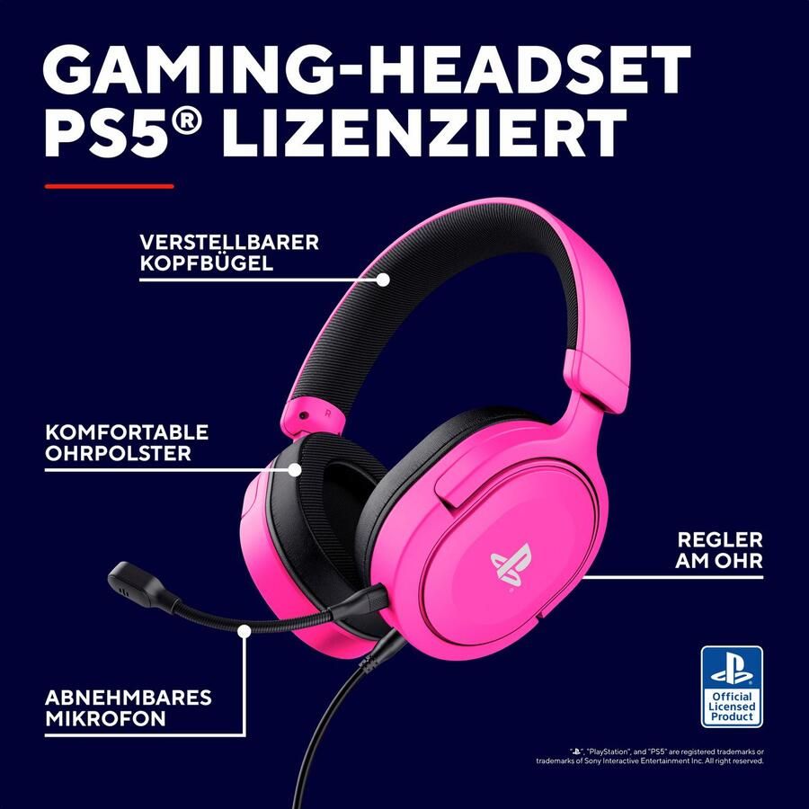 Trust GXT498P FORTA PS5 Headset Roze
