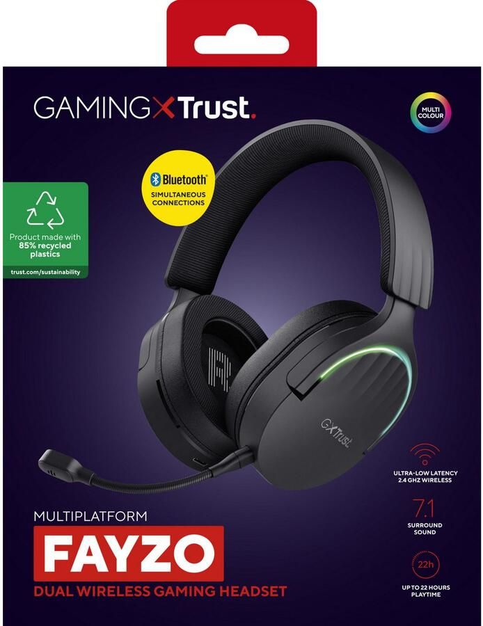 Trust Fayzo GXT491 Draadloze PC PlayStation headset Zwart - Foto 6