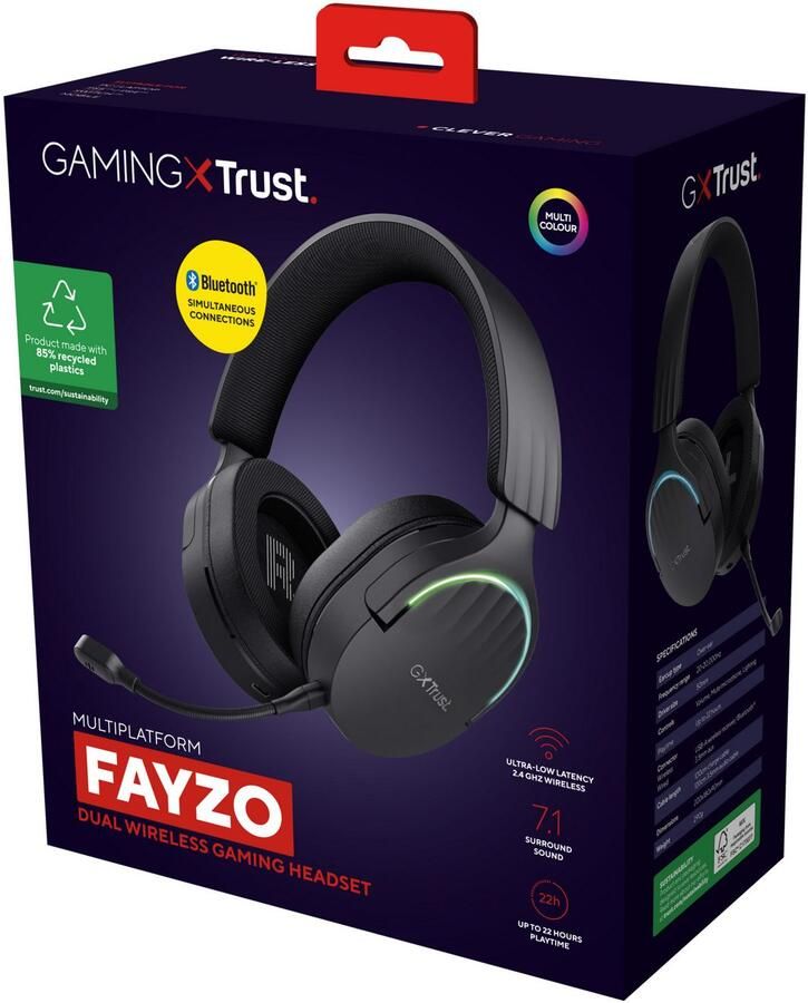 Trust Fayzo GXT491 Draadloze PC PlayStation headset Zwart - Foto 5