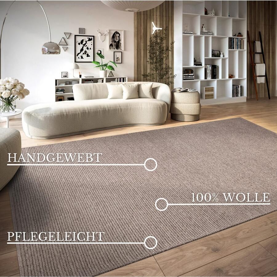 Villeroy & Boch Wollen kleed Francois in rond ovaal loper handgeweven wol woonkamer slaapkamer