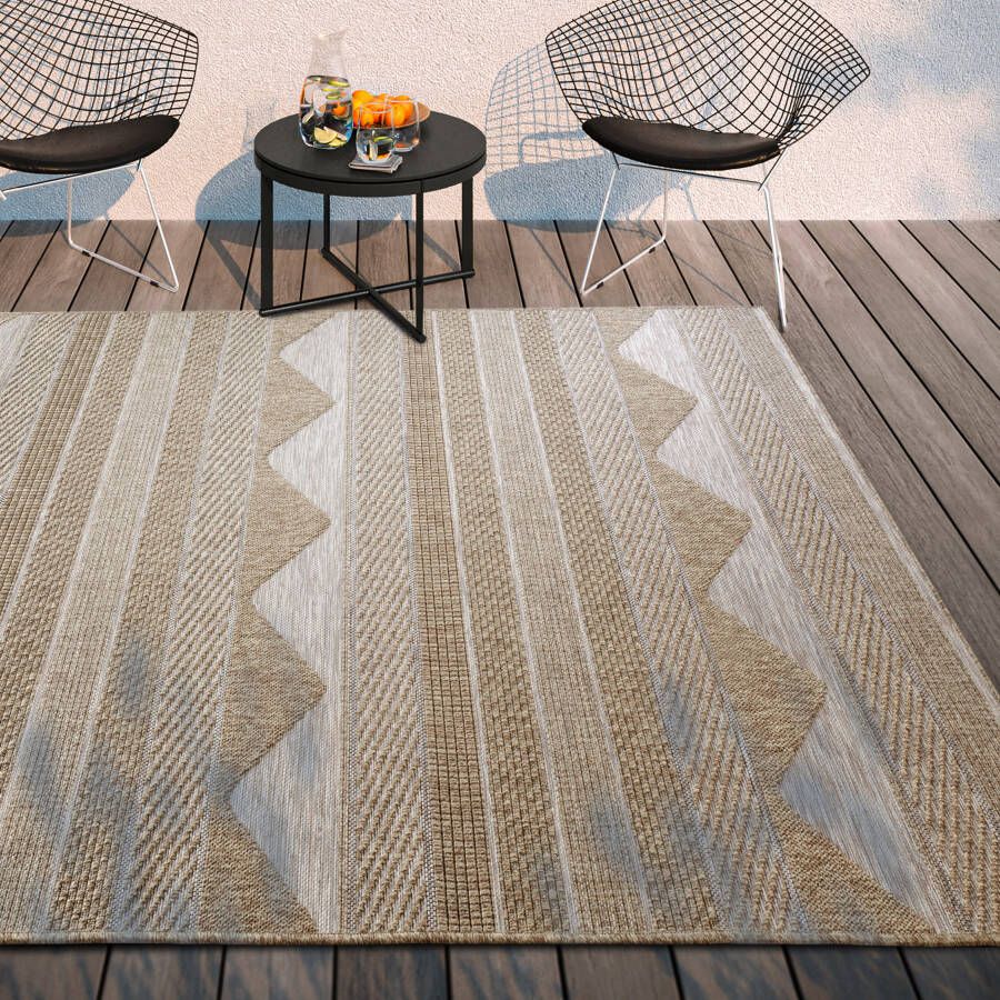 Villeroy & Boch Vloerkleed Elisabeth In-& Outdoor Vlakweefsel weerbestendig Terras Balkon natuurlijk modern