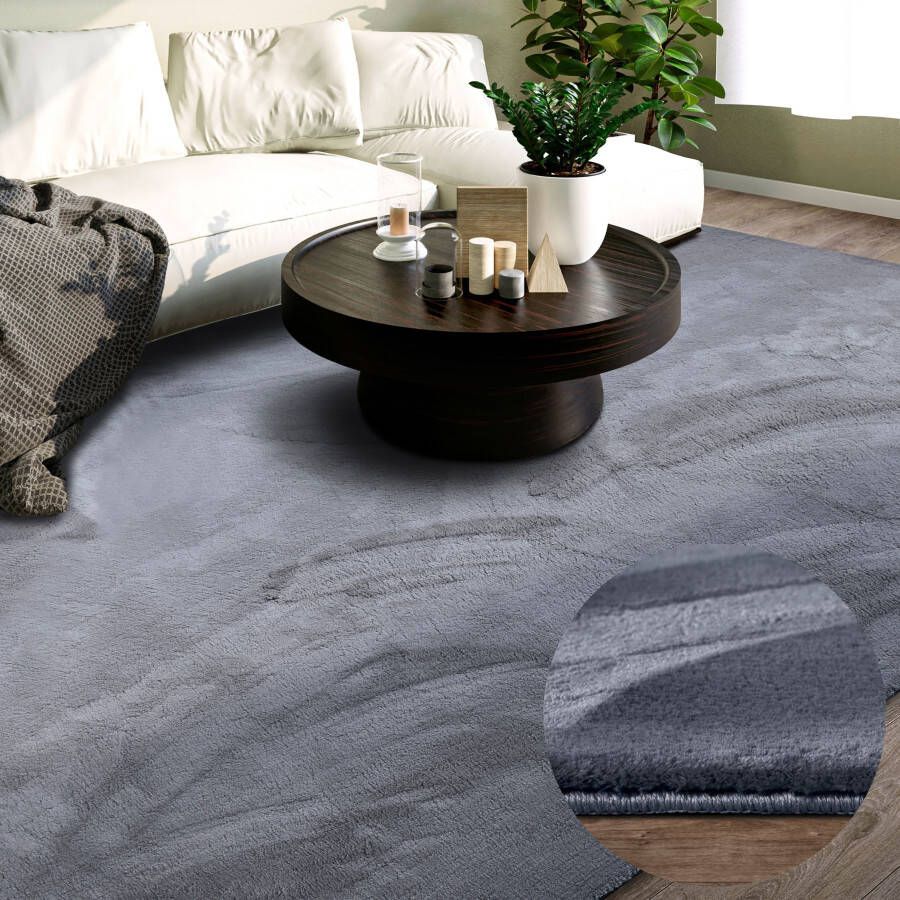 Villeroy & Boch Vloerkleed Leon Hoogpolig shaggy effen zacht glanzend konijnenvacht gevoel