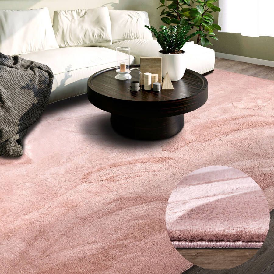 Villeroy & Boch Vloerkleed Leon Hoogpolig shaggy effen zacht glanzend konijnenvacht gevoel