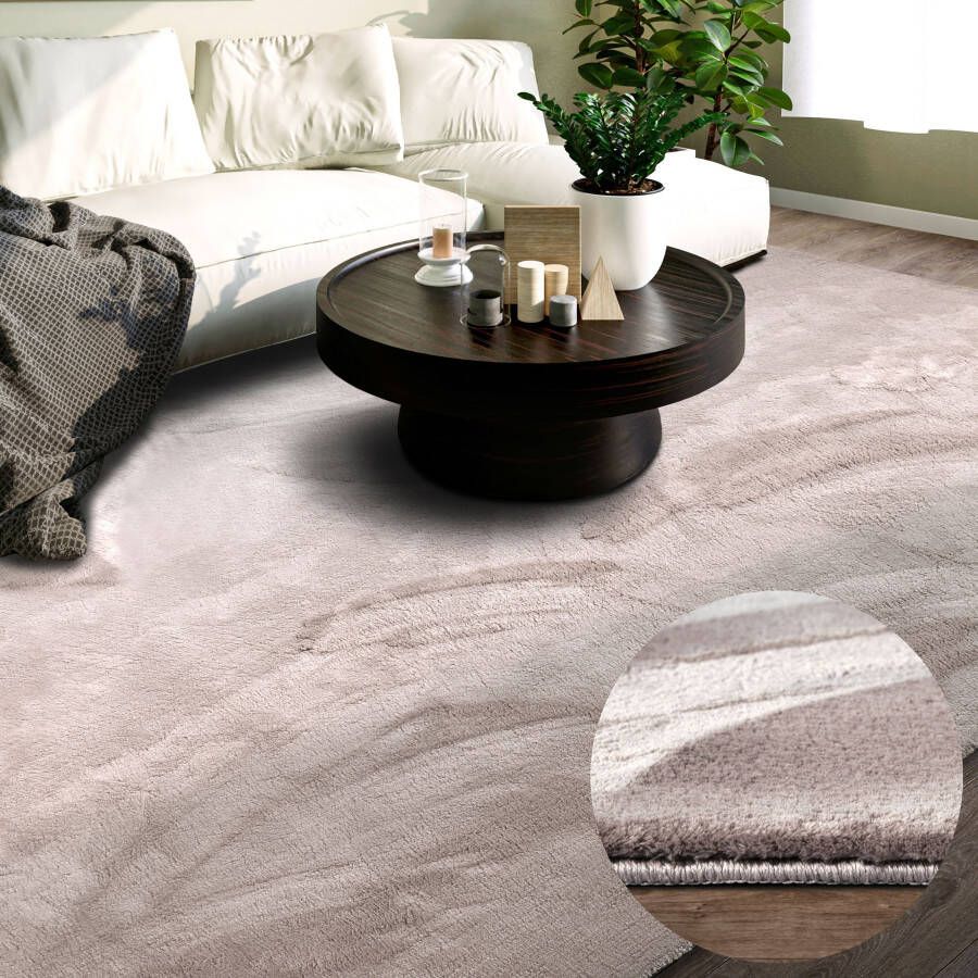 Villeroy & Boch Vloerkleed Leon Hoogpolig shaggy effen zacht glanzend konijnenvacht gevoel
