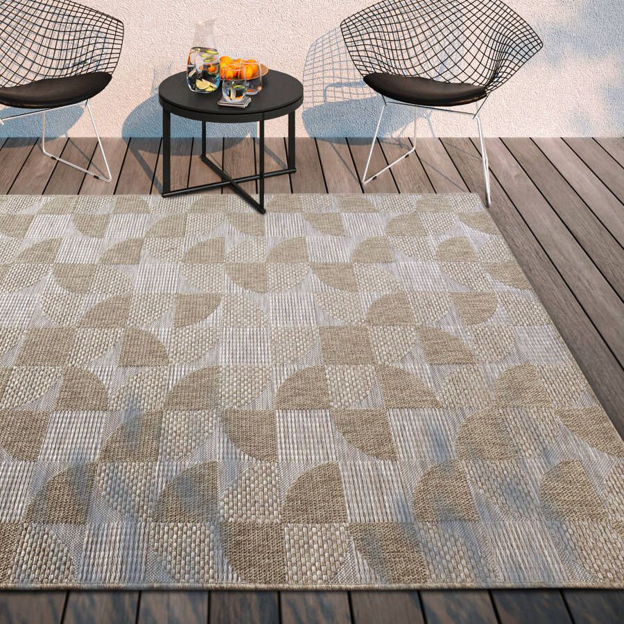 Villeroy & Boch Vloerkleed Margaretha In-& Outdoor Vlakweefsel weerbestendig Terras Balkon natuurlijk modern