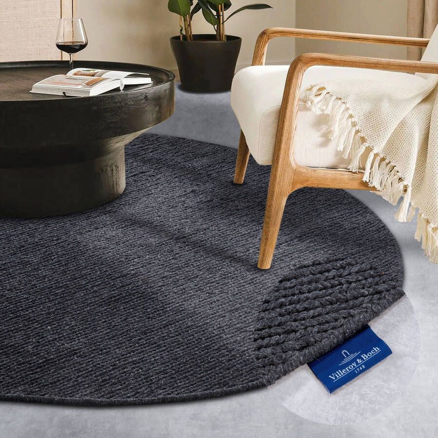 Villeroy & Boch Wollen kleed Francois in rond ovaal loper handgeweven wol woonkamer slaapkamer