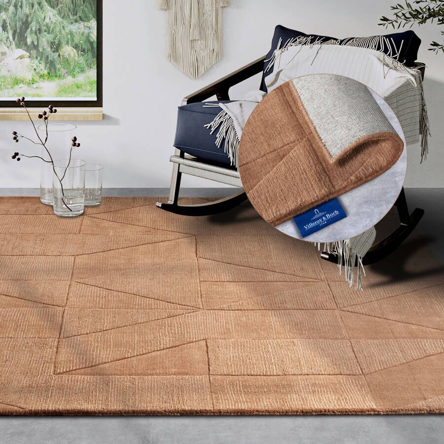 Villeroy & Boch Wollen kleed Ursule Loper handgeweven wol natuur woonkamer geometrie boho