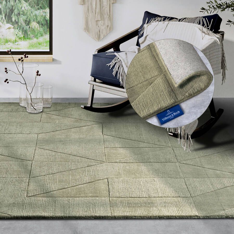 Villeroy & Boch Wollen kleed Ursule Loper handgeweven wol natuur woonkamer geometrie boho