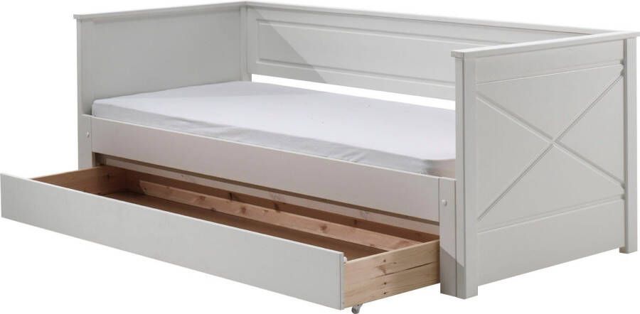Vipack Bed Pino Hoogslaper LF 90x200 cm uittrekbar tot 180x200 cm uitvoering wit gelakt