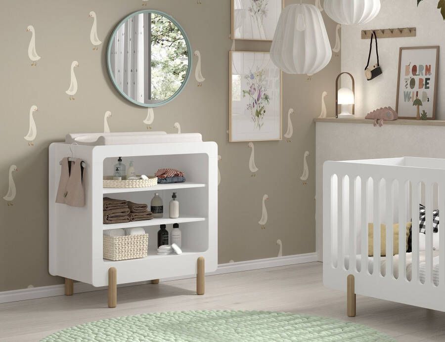 Vipack Kast Smile verschoningsrek met 3 vakken MDF wit gelakt