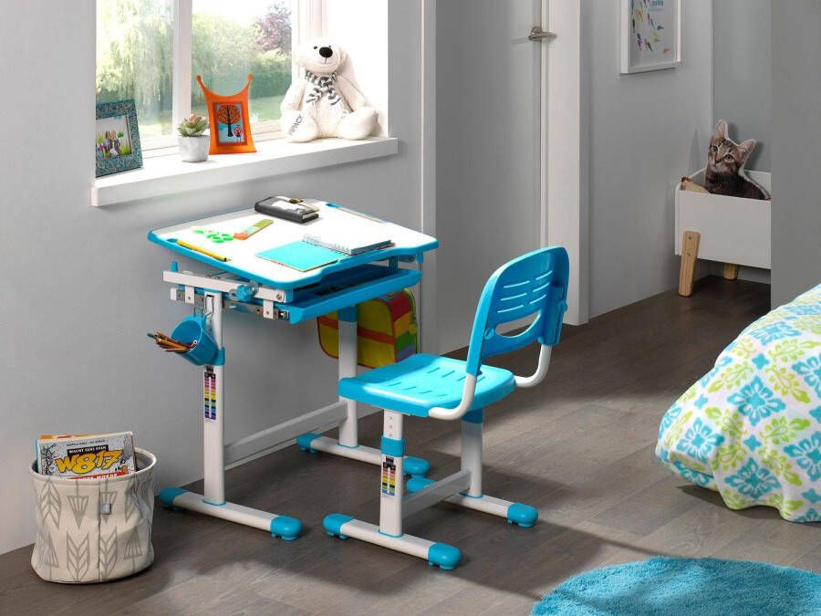 Vipack Kinderbureau Comfortline met hoogteverstelling incl. tas- en bekerhouder incl. stoel en verstelbaar schrijfoppervlak praktische functies (set) - Foto 15