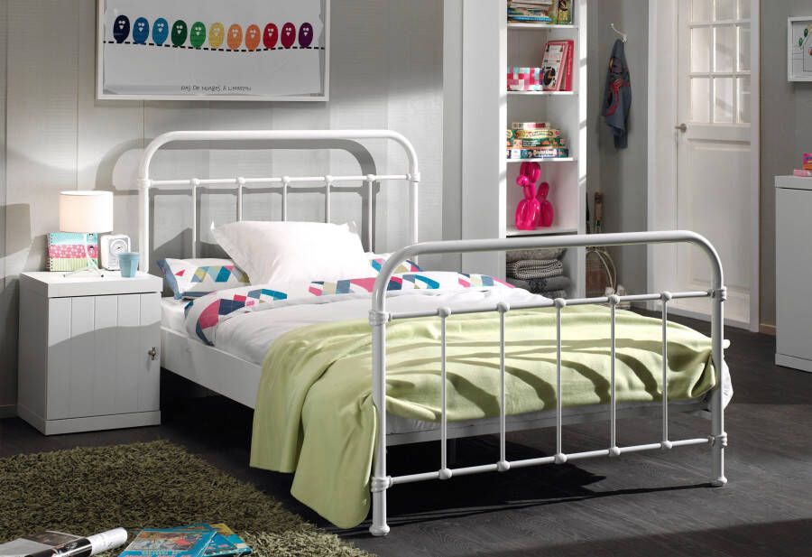 Vipack Kinderledikant Metalen bed tienerbed 1-persoons met lattenbodem