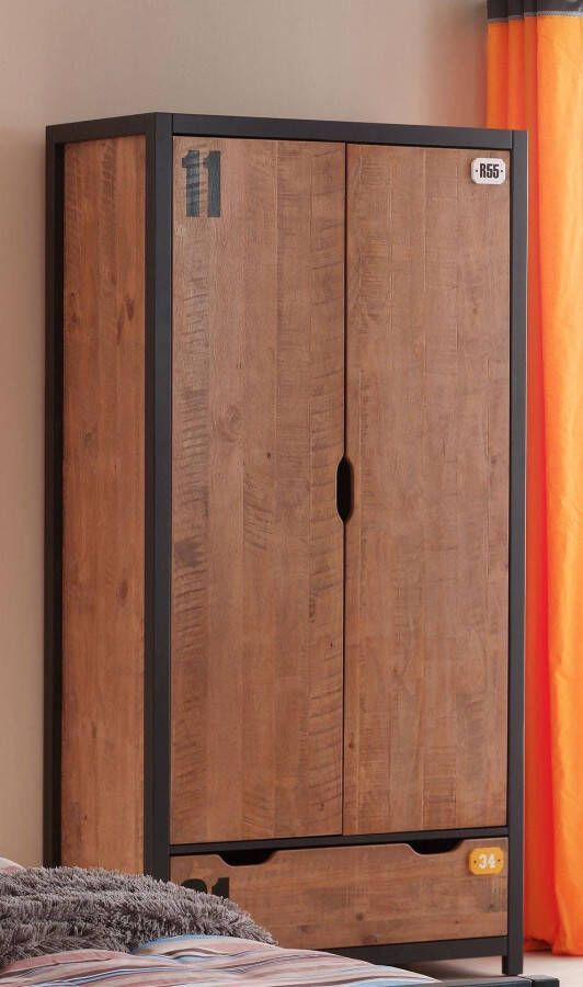 Vipack Draaideurkast Alex fronten massief dennenhout in schaaflook decor cijfers - Foto 6