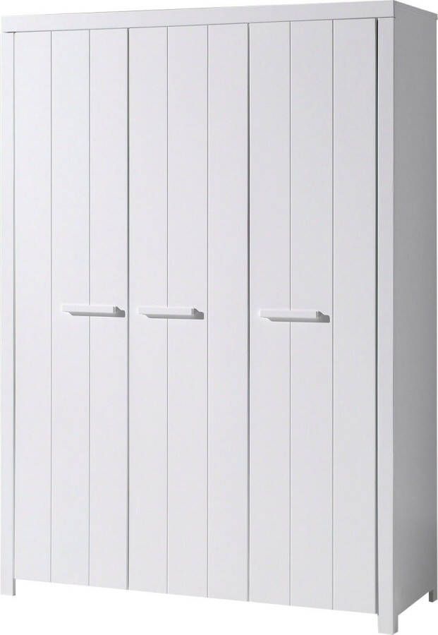 Vipack Kledingkast Ruime 3-deurs inclusief indeling uitvoering wit gelakt