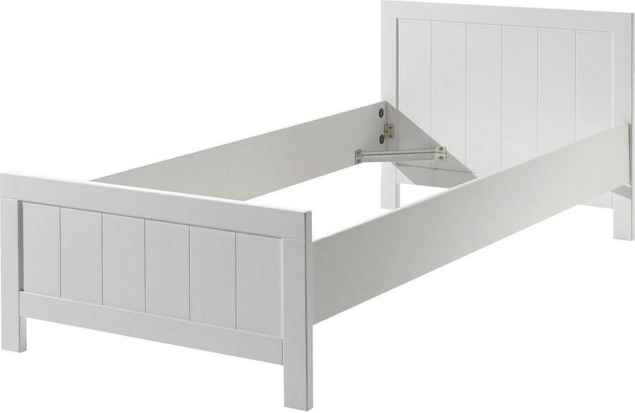 Vipack 1-persoonsledikant 1-persoons in landelijke look met ligoppervlak 90x 200 cm wit gelakt - Foto 4