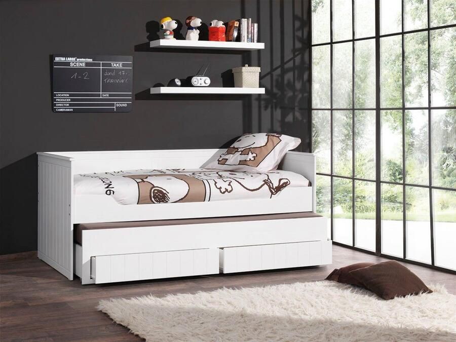 Vipack 1-persoonsledikant Functionele hoogslaper met 2 ligoppervlakken à 90x 200 cm 2 laden
