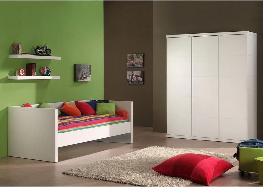 Vipack 1-persoonsledikant in rechtlijnige look en ligoppervlak 90x200 cm wit gelakt