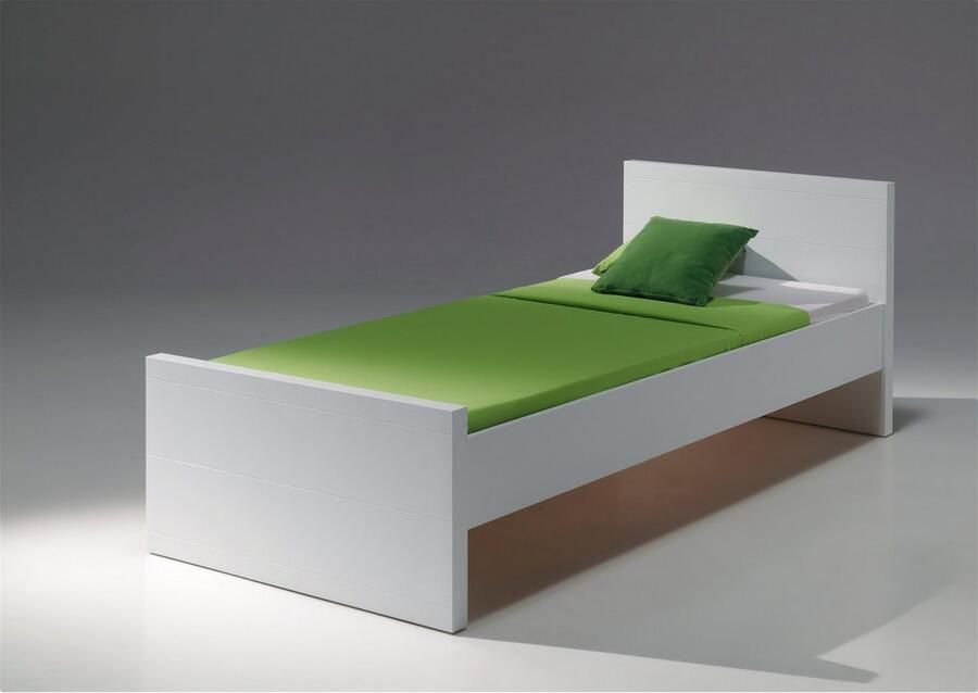 Vipack 1-persoonsledikant Ligoppervlak 90x200 cm inclusief lattenrol uitvoering wit gelakt