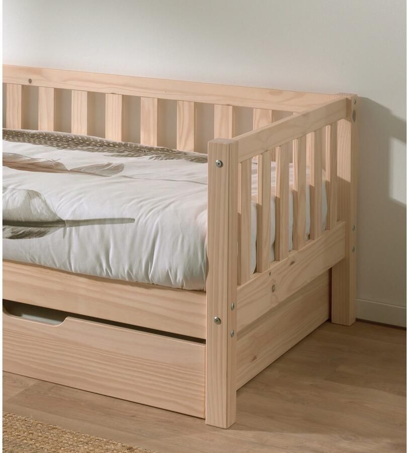 Vipack 1-persoonsledikant Sprossenomranding massief dennenhout stevig gebouwd en tijdloos design