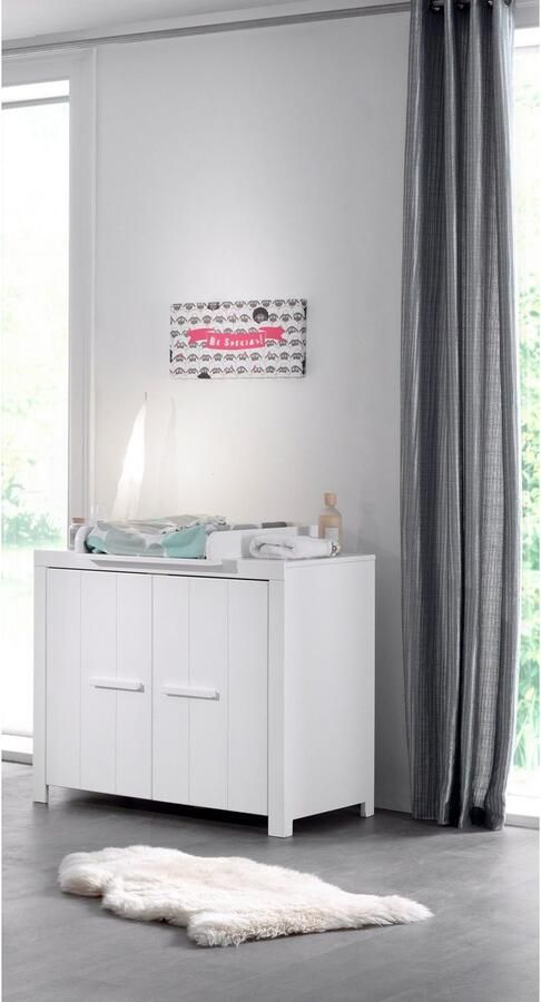 Vipack Aankleedkussen Erik passend bij de Erik commode hoogwaardig MDF Binnenafmeting voor verschoonmat B: 50 4xH: 8 8xD: 74 cm wit gelakt