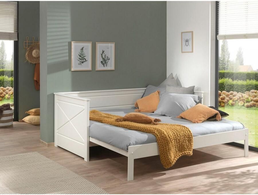 Vipack Bed Pino Hoogslaper LF 90x200 cm uittrekbar tot 180x200 cm uitvoering wit gelakt - Foto 4