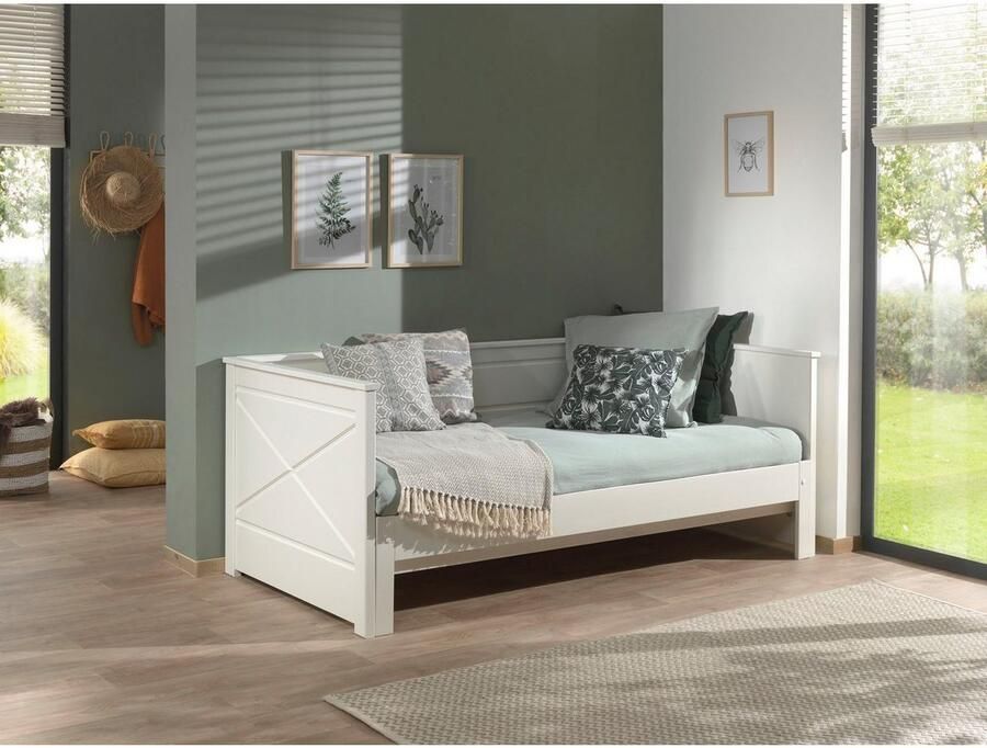 Vipack Bed Pino Hoogslaper LF 90x200 cm uittrekbar tot 180x200 cm uitvoering wit gelakt