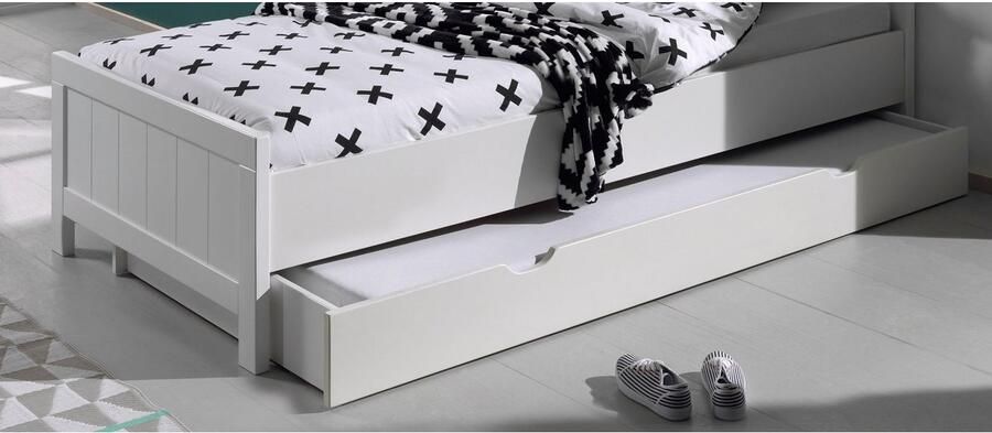 Vipack Bedlade Erik met verzonken grepen gelakt oppervlak gemakkelijk te bedienen door de wieltjes