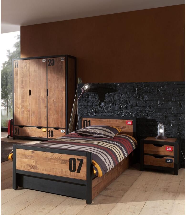 Vipack Baby Nora Deandre Draaideurkast Kast Alex Cijfers Jongen Bruin 147.5 x 55 x 200cm - Foto 4