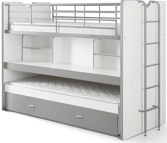 Vipack Hoogslaper Bonny met 3 slaapplaatsen super praktisch in de kinderkamer met groot schrijfblad planken veel functionaliteit op kleine ruimte - Foto 4