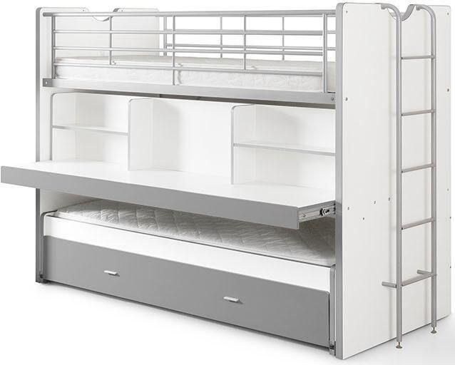 Vipack Hoogslaper Bonny met 3 slaapplaatsen super praktisch in de kinderkamer met groot schrijfblad planken veel functionaliteit op kleine ruimte - Foto 3