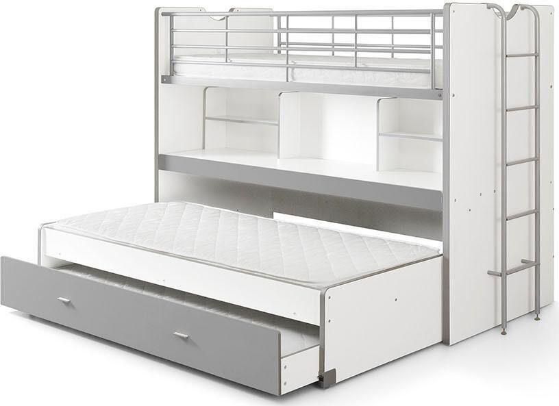 Vipack Hoogslaper Bonny met 3 slaapplaatsen super praktisch in de kinderkamer met groot schrijfblad planken veel functionaliteit op kleine ruimte - Foto 2