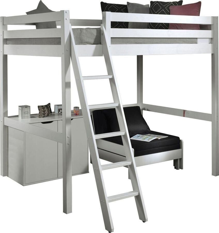 Vipack Hoogslaper met 140x200 cm ligoppervlak inclusief kast en slaapfauteuil