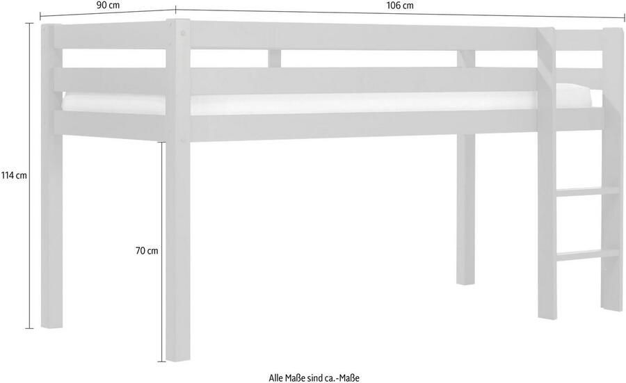 Vipack Halfhoogslaper Charlotte 90x200 Grijs - Foto 1