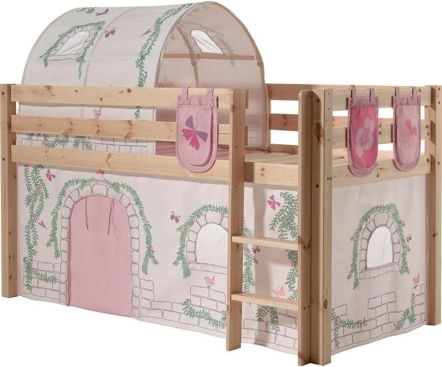 Vipack Hoogslaper Pino speelbed massief dennenhout stevig gebouwd 3 corpuskleuren om uit te kiezen