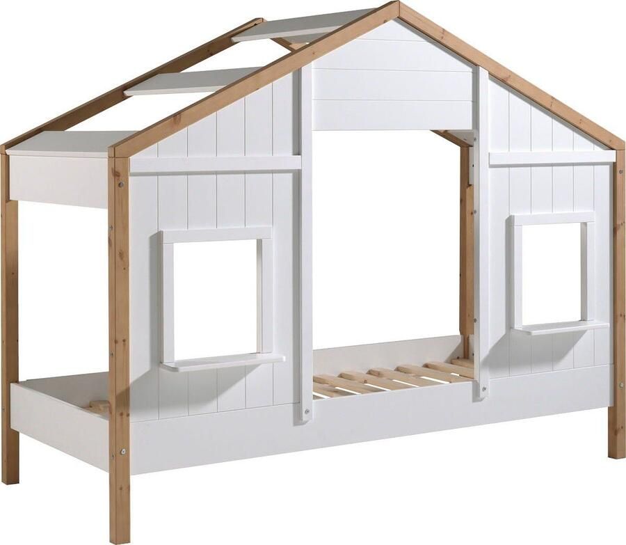 Vipack Huisbed Babs met dakopbouw ramen gemaakt in Europa originele look