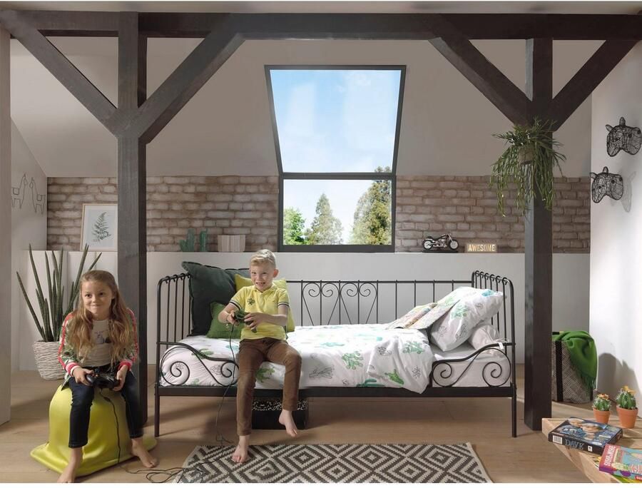 Vipack Kinderbed Alice metalen bedframe poedercoating in nostalgisch design