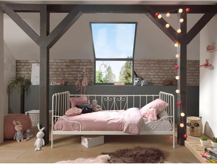 Vipack Kinderbed Alice metalen bedframe poedercoating in nostalgisch design