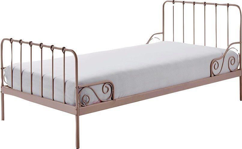 Vipack Alice Metalen Bedframe met Lattenbodem Kinderbed 90x200 cm Lichtroze