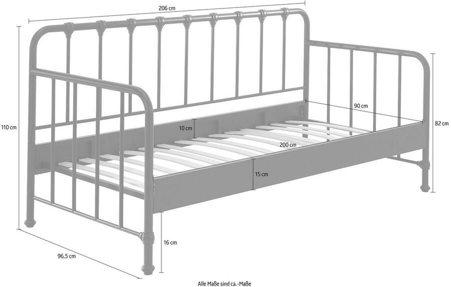 Vipack Kinderbed Bronxx dagbed zeer stabiel strakke look in tijdloos ontwerp - Foto 2