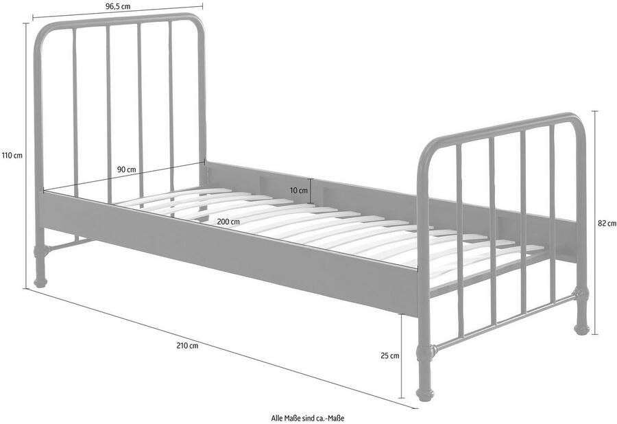 Vipack Kinderbed Bronxx eenpersoonsbed 90 200 zeer stabiel romantische uitstraling - Foto 3
