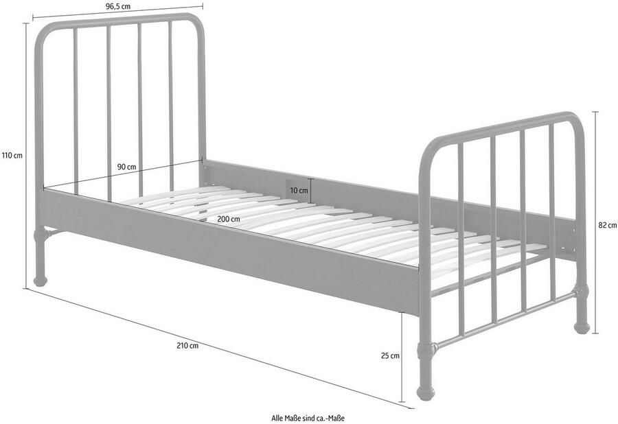 Vipack Kinderbed Bronxx eenpersoonsbed 90 200 zeer stabiel romantische uitstraling - Foto 2