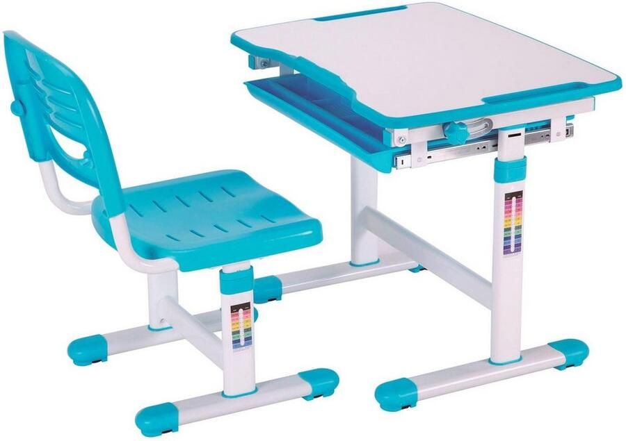 Vipack Kinderbureau Comfortline met hoogteverstelling incl. tas- en bekerhouder incl. stoel en verstelbaar schrijfoppervlak praktische functies (set) - Foto 4