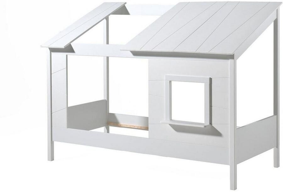 Vipack Kinderledikant Huisbed van MDF en massief hout wit gelakt incl. venster aan de voorkant - Foto 2
