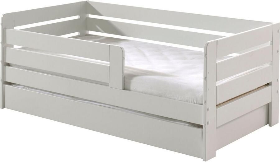 Vipack Kinderledikant Junior massief dennenhout met rondom valbeveiliging en lattenbodem