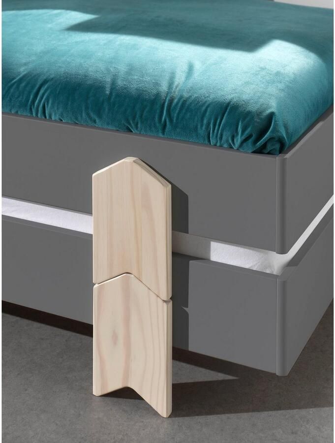 Vipack Kinderledikant Modulo Tienerbed 1-persoons stapelbed met poten in pijl-look