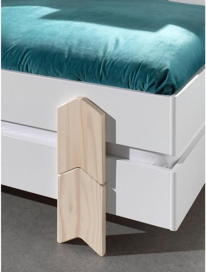 Vipack Kinderledikant Modulo Tienerbed 1-persoons stapelbed met poten in pijl-look