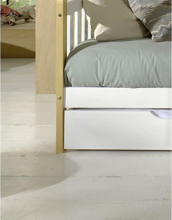 Vipack Kinderledikant Tipi met dwarsbalk in tent-uitstraling massief dennenhout - Foto 3